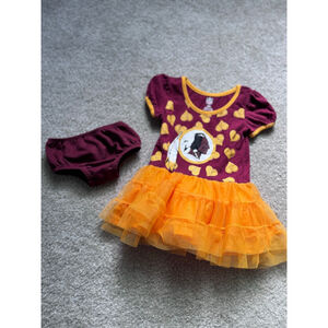 Baby NFL Redskins Matching Set 18 Months Maroon Orange Yellow Dress Bloomer